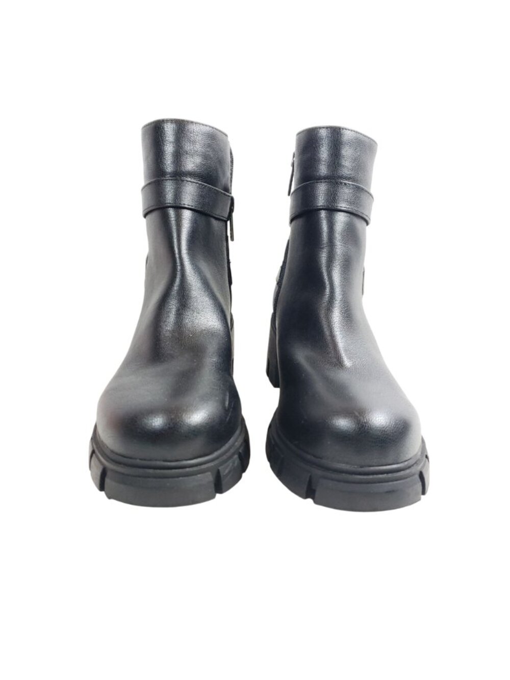 Guess Womens Black Chunky Heel Ankle Boots 10 All Man-Made Materials Rugged Sole - Picture 9 of 11